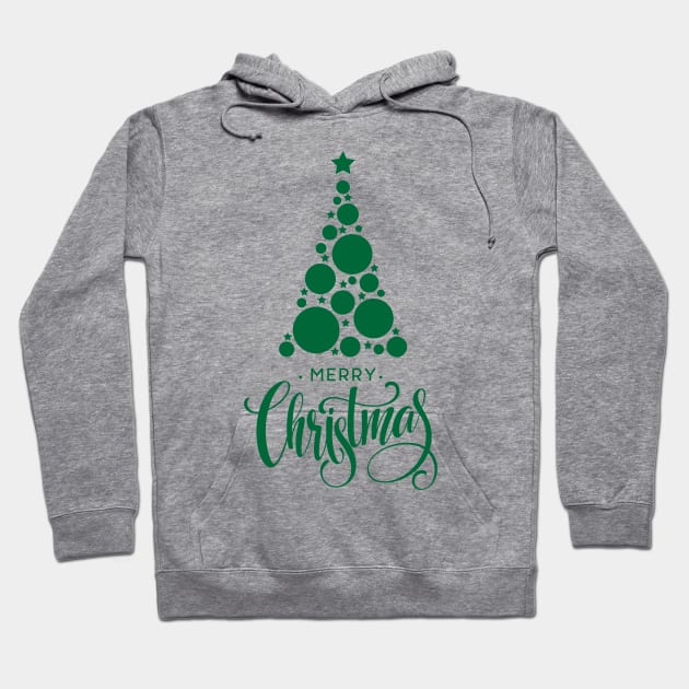 Green Merry Christmas Tree Hoodie by MyVictory